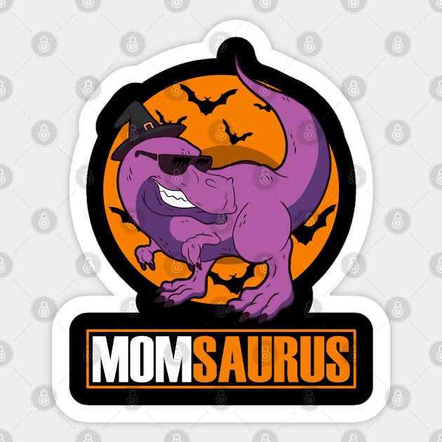 Momsaurus Mama Saurus Halloween Family Dinosaur Sticker by Tesign2020